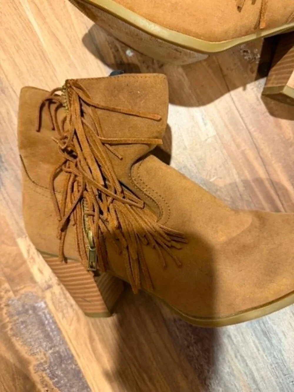 Rampage Fringe Booties Size 8